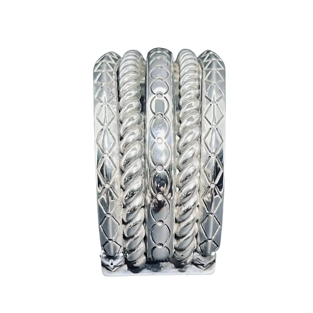 Brighton Tropic Heart Silver Tone Hinged Cuff Bracelet (5931) - Picture 6 of 7